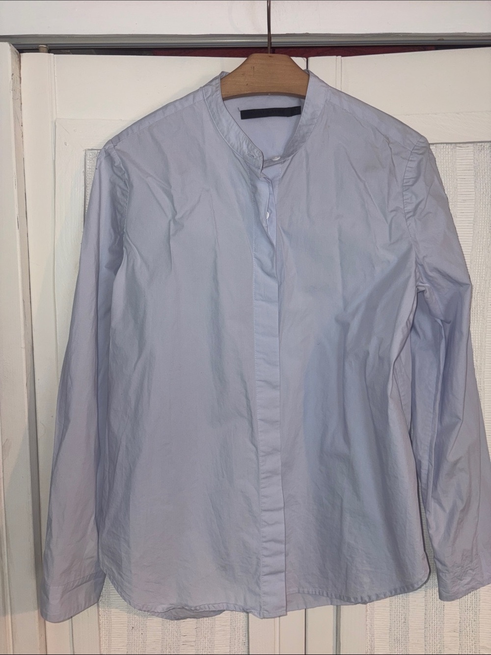 Jenni Kayne - Collarless Button Down Shirt - French Blue - Size S